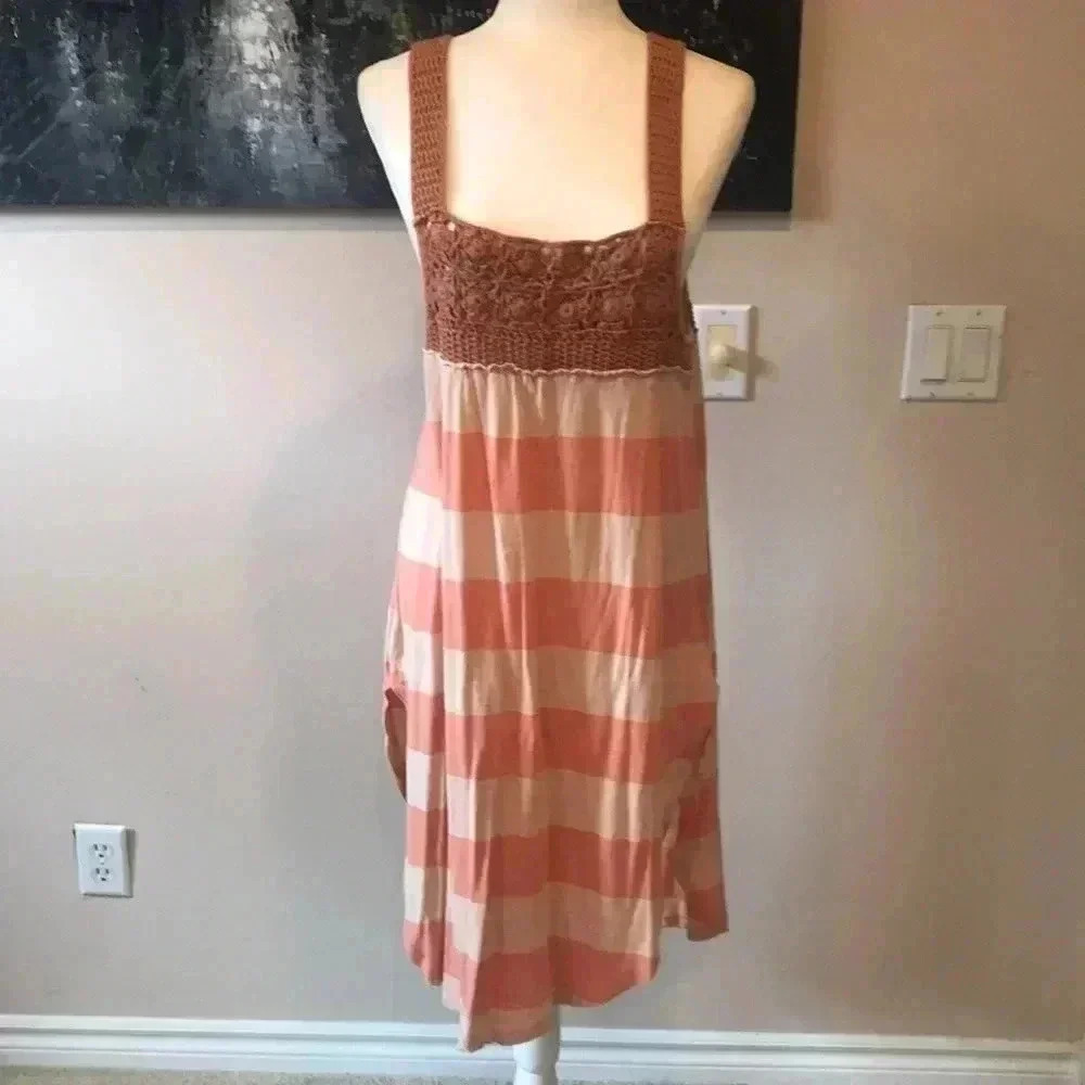 We The Free Luca Crochet Striped Tunic Tank Top